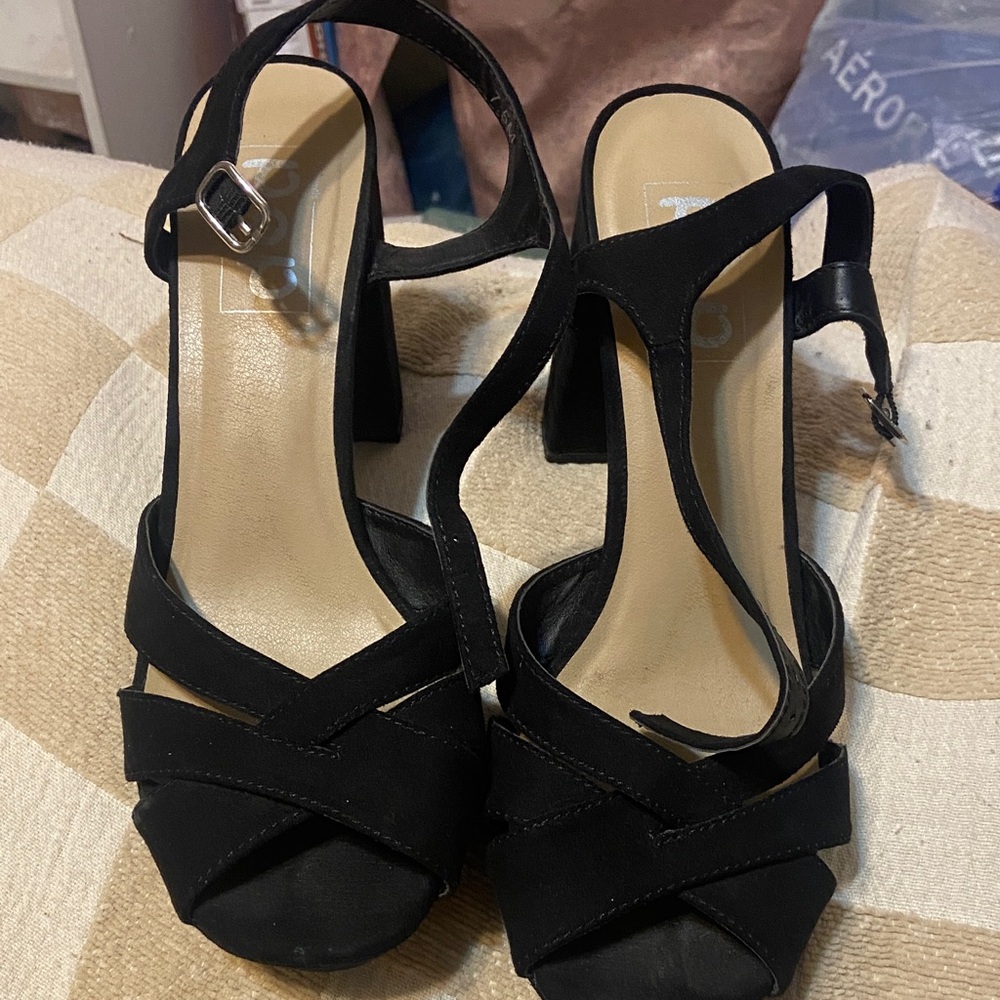 Pop Black Strappy Heels